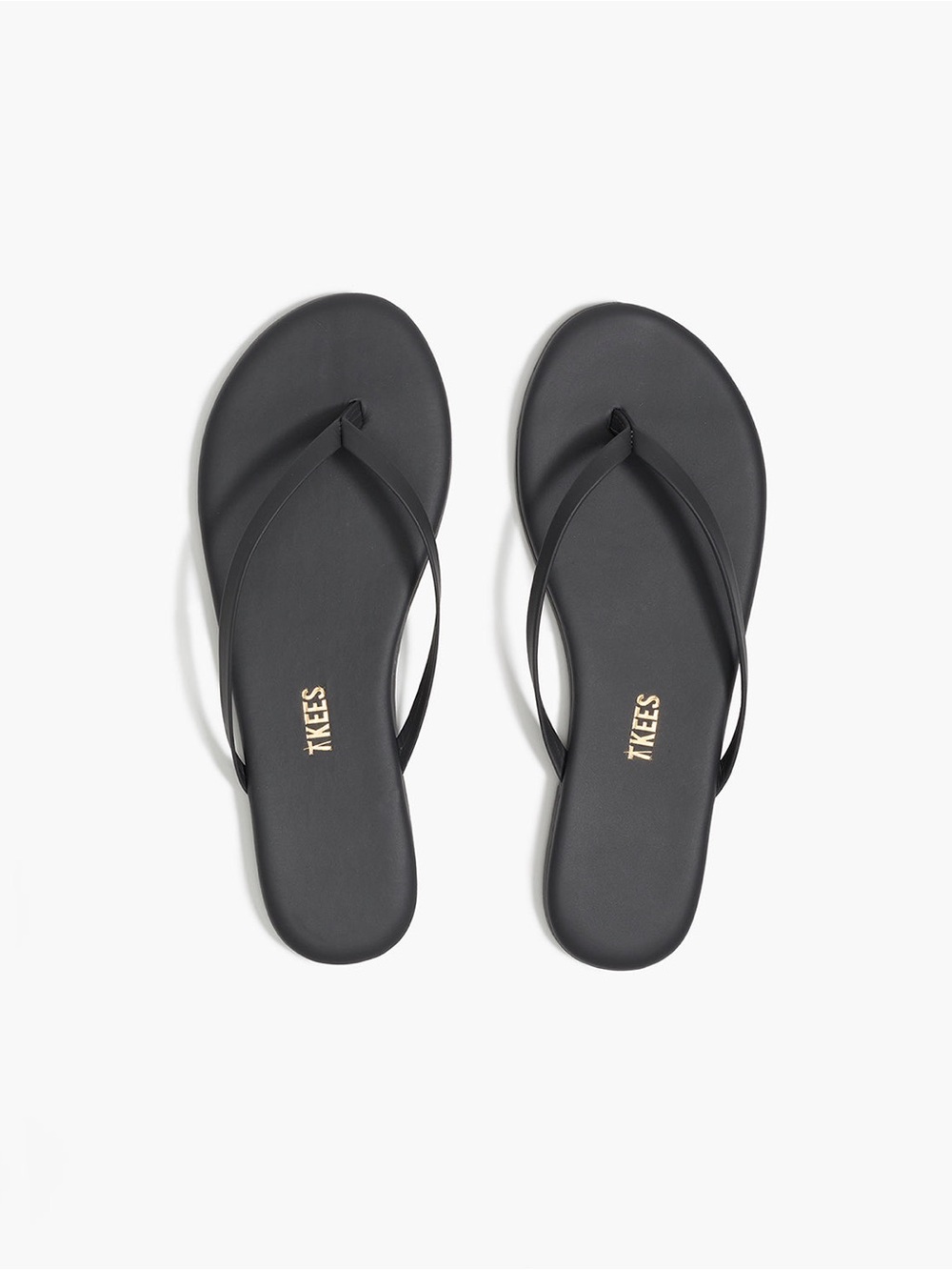 TKEES Matte Black Minimalist Thong Sandals Lily pigments